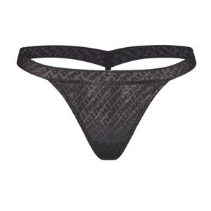 SKIMS Logo Mesh Skimpy Thong Onyx Black NEW Women's Size 4X string panties